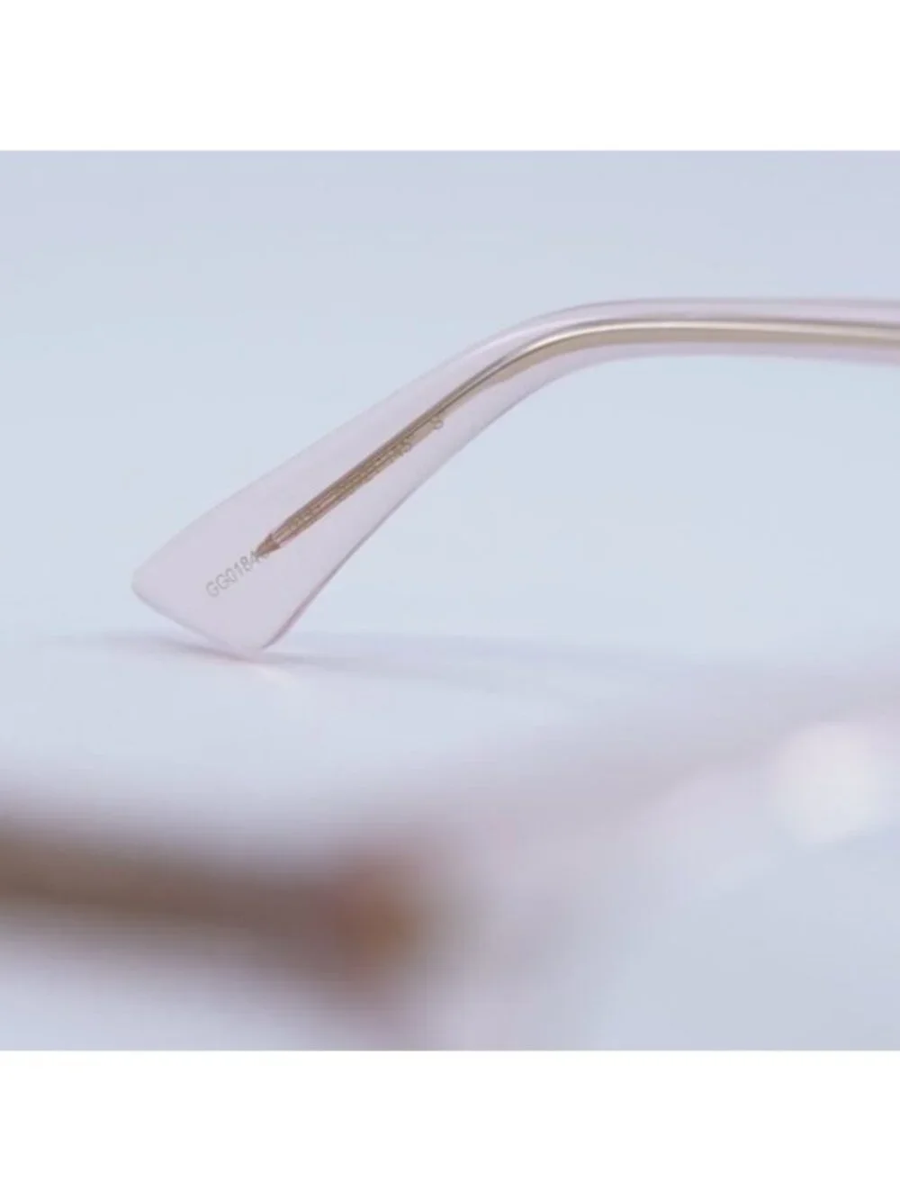 Gucci GG0184O 013 Eyeglasses Transparent Pink 50mm Square Frame